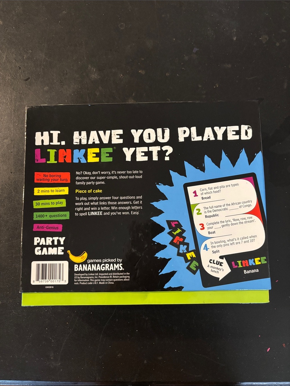 Linkee Game Box with Multicolor Lettering - Picture 3 of 3